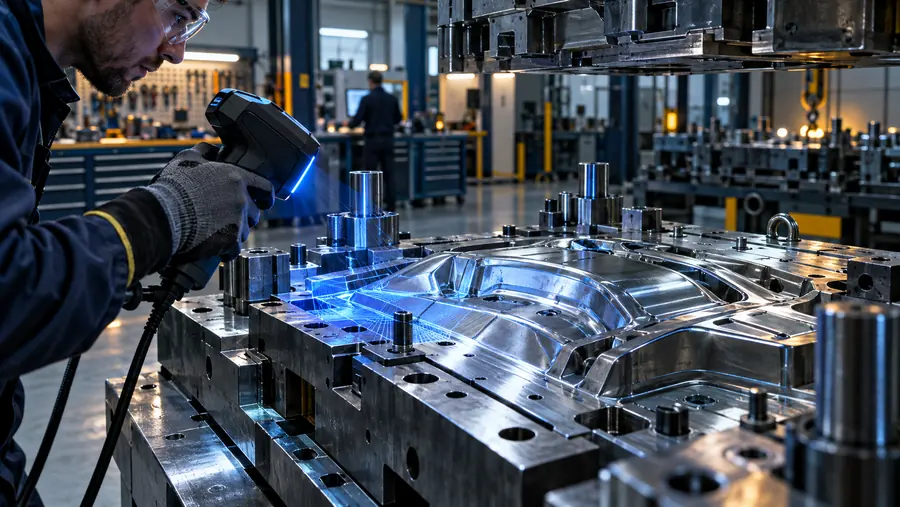 Scanning the surface of a production die